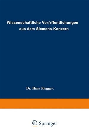 Immagine del venditore per Wissenschaftliche Veroeffentlichungen aus dem Siemens-Konzern venduto da moluna