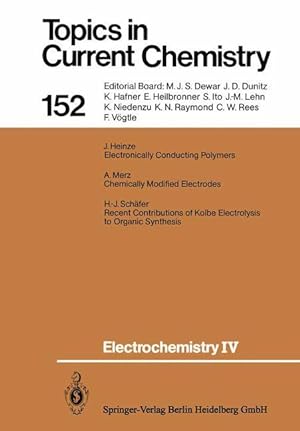 Bild des Verkufers fr Electrochemistry IV zum Verkauf von moluna