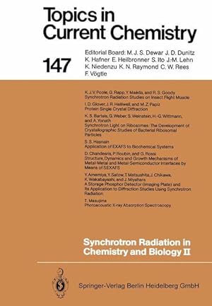Image du vendeur pour Synchrotron Radiation in Chemistry and Biology II mis en vente par moluna