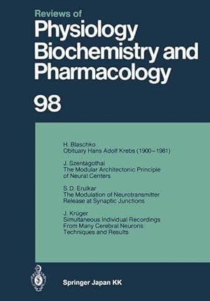 Bild des Verkufers fr Reviews of Physiology, Biochemistry and Pharmacology zum Verkauf von moluna