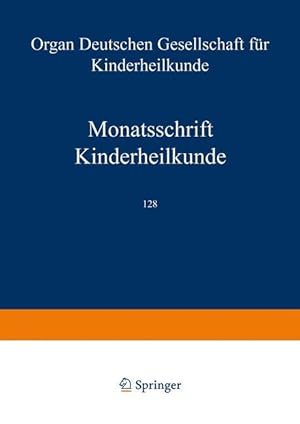 Imagen del vendedor de Monatsschrift Kinderheilkunde a la venta por moluna