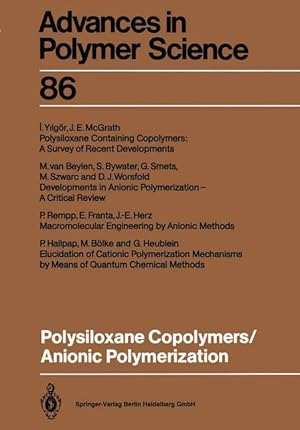 Bild des Verkufers fr Polysiloxane Copolymers / Anionic Polymerization zum Verkauf von moluna