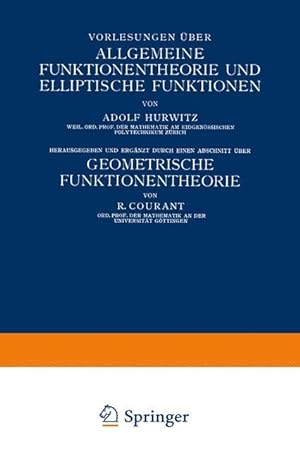 Immagine del venditore per Vorlesungen ber Allgemeine Funktionentheorie und Elliptische Funktionen venduto da moluna