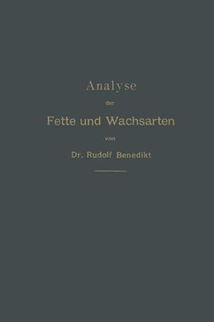 Bild des Verkufers fr Analyse der Fette und Wachsarten zum Verkauf von moluna