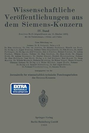 Immagine del venditore per Wissenschaftliche Veroeffentlichungen aus dem Siemens-Konzern venduto da moluna