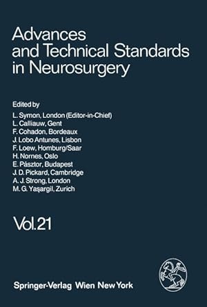 Immagine del venditore per Advances and Technical Standards in Neurosurgery venduto da moluna