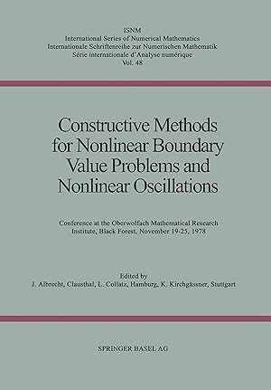 Bild des Verkufers fr Constructive Methods for Nonlinear Boundary Value Problems and Nonlinear Oscillations zum Verkauf von moluna