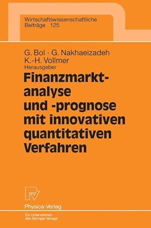 Bild des Verkufers fr Finanzmarktanalyse und- prognose mit innovativen quantitativen Verfahren zum Verkauf von moluna