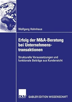 Imagen del vendedor de Erfolg der M&A-Beratung bei Unternehmenstransaktionen a la venta por moluna