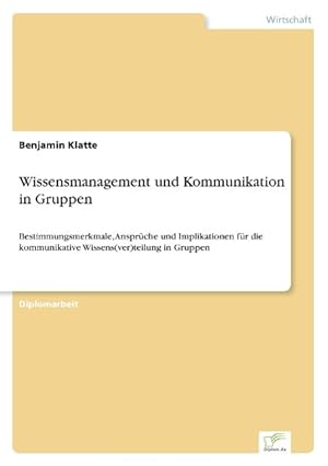 Seller image for Wissensmanagement und Kommunikation in Gruppen for sale by moluna