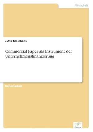Imagen del vendedor de Commercial Paper als Instrument der Unternehmensfinanzierung a la venta por moluna