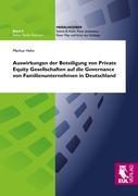Seller image for Auswirkungen der Beteiligung von Private Equity Gesellschaften auf die Governance von Familienunternehmen in Deutschland for sale by moluna