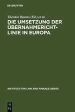 Image du vendeur pour Die Umsetzung der bernahmerichtlinie in Europa mis en vente par moluna