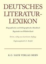 Imagen del vendedor de Deutsches Literatur-Lexikon, Ergaenzungsband I, A - Bernfeld a la venta por moluna