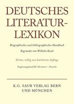 Bild des Verkufers fr Deutsches Literatur-Lexikon, Ergaenzungsband III, Christener - Fowelin zum Verkauf von moluna