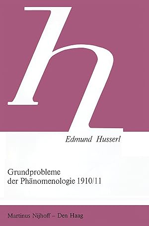 Immagine del venditore per Grundprobleme der Phaenomenologie 1910/11 venduto da moluna