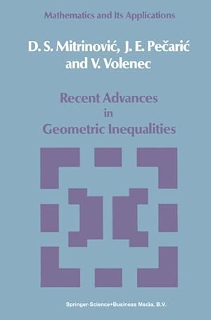 Bild des Verkufers fr Recent Advances in Geometric Inequalities zum Verkauf von moluna