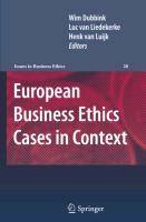 Seller image for European Business Ethics Cases in Context for sale by moluna