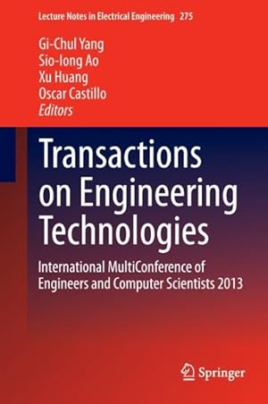 Imagen del vendedor de Transactions on Engineering Technologies a la venta por moluna