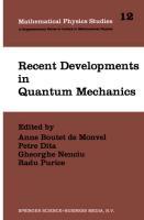 Bild des Verkufers fr Recent Developments in Quantum Mechanics zum Verkauf von moluna