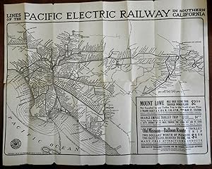 Southern California Pacific Electric Railway 1912 Promotional map rail lines