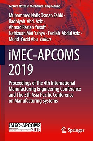 Seller image for Imec-Apcoms 2019: Proceedings of the 4th International Manufacturing Engineering Conference and the 5th Asia Pacific Conference on Manuf for sale by moluna