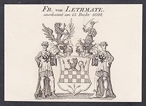 Bild des Verkufers fr Fr. von Lethmate" - Wappen coat of arms zum Verkauf von Antiquariat Steffen Vlkel GmbH