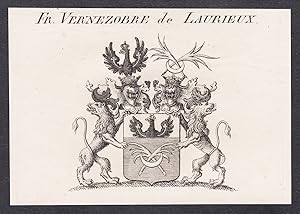Imagen del vendedor de Fr.Vernezobre de Laurieux" - Wappen coat of arms a la venta por Antiquariat Steffen Vlkel GmbH