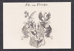 Bild des Verkufers fr Fr. von Fuchs" - Wappen coat of arms zum Verkauf von Antiquariat Steffen Vlkel GmbH