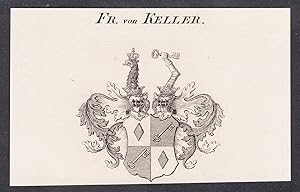 Imagen del vendedor de Fr. von Keller" - Wappen coat of arms a la venta por Antiquariat Steffen Vlkel GmbH