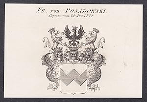 Imagen del vendedor de Fr. von Posadowski" - Wappen coat of arms a la venta por Antiquariat Steffen Vlkel GmbH