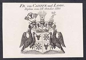Bild des Verkufers fr Fr. von Canitz und Loos" - Wappen coat of arms zum Verkauf von Antiquariat Steffen Vlkel GmbH