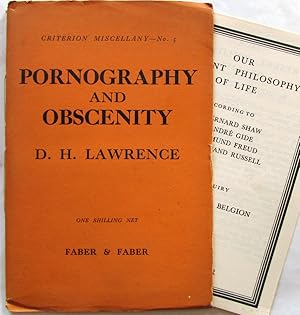 Seller image for Pornography and Obscenity : Criterion Miscellany No 5 for sale by Ariel Books IOBA