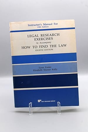 Bild des Verkufers fr Legal research exercises to Accompany how to find the law; Instructor s Manual For 1983 Edition; zum Verkauf von Schtze & Co.