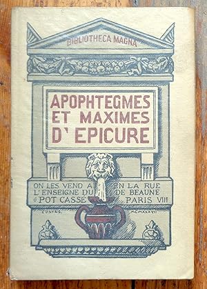 Apophtègmes et maximes d'Epicure.