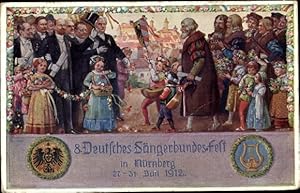 Bild des Verkufers fr Knstler Ansichtskarte / Postkarte Durst, J., Nrnberg in Mittelfranken, 8. Dt. Sngerbundesfest 1912 zum Verkauf von akpool GmbH