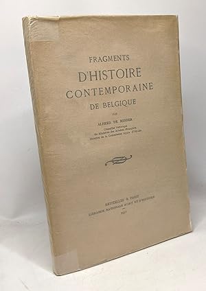 Seller image for Fragments d'histoire contemporaine de Belgique for sale by crealivres