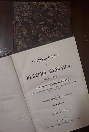 Bild des Verkufers fr Instituciones del derecho cannico 2 Vols. zum Verkauf von Domiduca Libreros