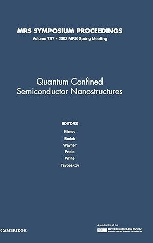 Imagen del vendedor de Quantum Confined Semiconductor Nanostructures v737 a la venta por moluna