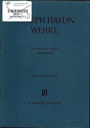 Immagine del venditore per Joseph Haydn Werke Klaviertrios 2. Folge und Applausus venduto da avelibro OHG