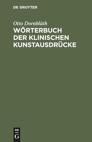 Seller image for Woerterbuch der klinischen Kunstausdrcke for sale by moluna