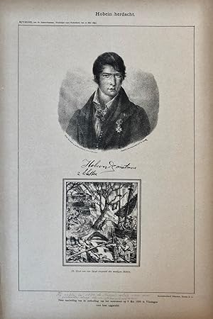 Bild des Verkufers fr [Original lithograph/lithografie by Johan Braakensiek] Hobein herdacht, 11 Mei 1890, 1 pp. zum Verkauf von Antiquariaat Arine van der Steur / ILAB