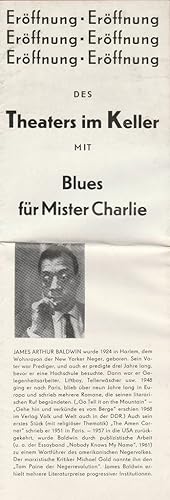 Bild des Verkufers fr Programmheft James Baldwin BLUES FR MISTER CHARLIE Premiere 13. April 1969 Theater im Keller Spielzeit 1968 / 69 zum Verkauf von Programmhefte24 Schauspiel und Musiktheater der letzten 150 Jahre