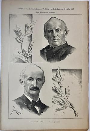 [Original lithograph/lithografie by Johan Braakensiek] Twee Jubilarissen 1862-1887, 16 October 18...