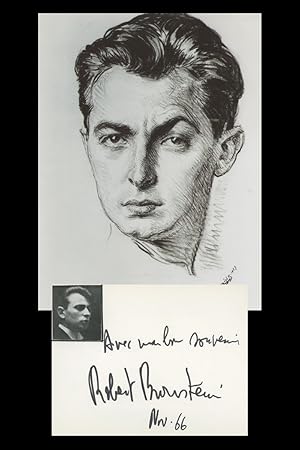 Seller image for Robert Bronstein - Signed page + Photo - Paris 1966 for sale by PhP Autographs
