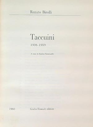 Seller image for Taccuini 1936-1959 for sale by Librodifaccia