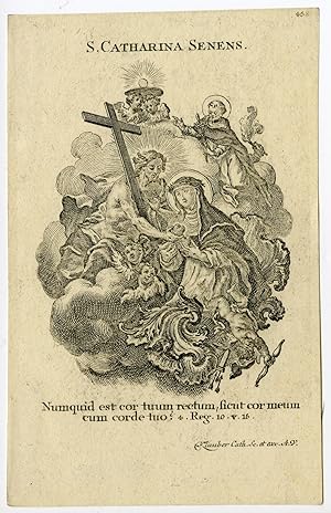 Seller image for Rare Antique Print-SAINT CATHERINE OF SIENA-Klauber-c.1750 for sale by Pictura Prints, Art & Books