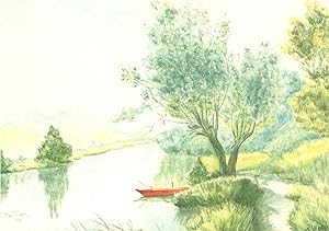 Seller image for R.A.N - 1980 Watercolour, Riverside Mooring for sale by Sulis Fine Art