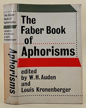 Seller image for The Faber Book of Aphorisms. A Personal Selection for sale by Leakey's Bookshop Ltd.
