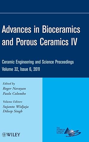 Bild des Verkufers fr Advances in Bioceramics and Porous Ceramics IV zum Verkauf von moluna